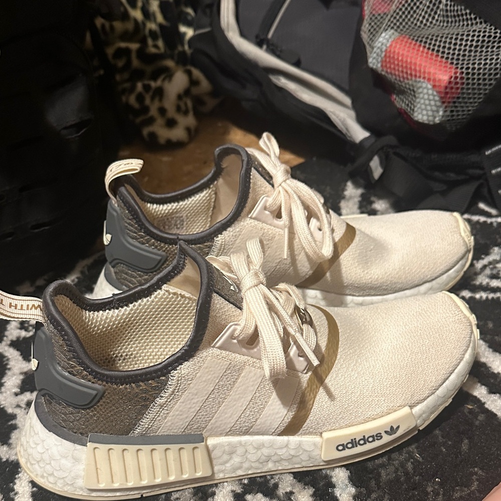Adidas NMD R1 in Cream and Dark Brown